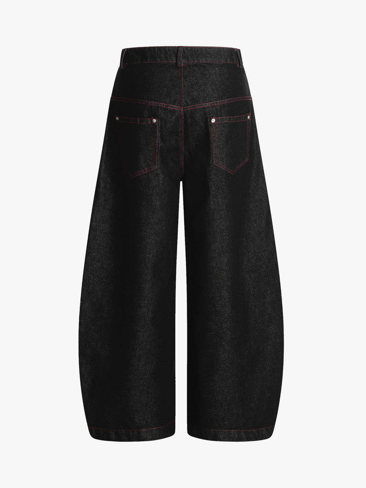 Street Culottes Red Stitching Barrel Jeans