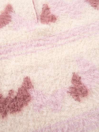 Cozy Pink Patterned Sweater for Women - Perfect for Fall and Winter Outfits