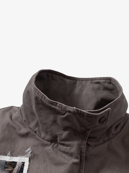 Winter-Ready Corduroy Jacket with Faux Fur Trim for Men