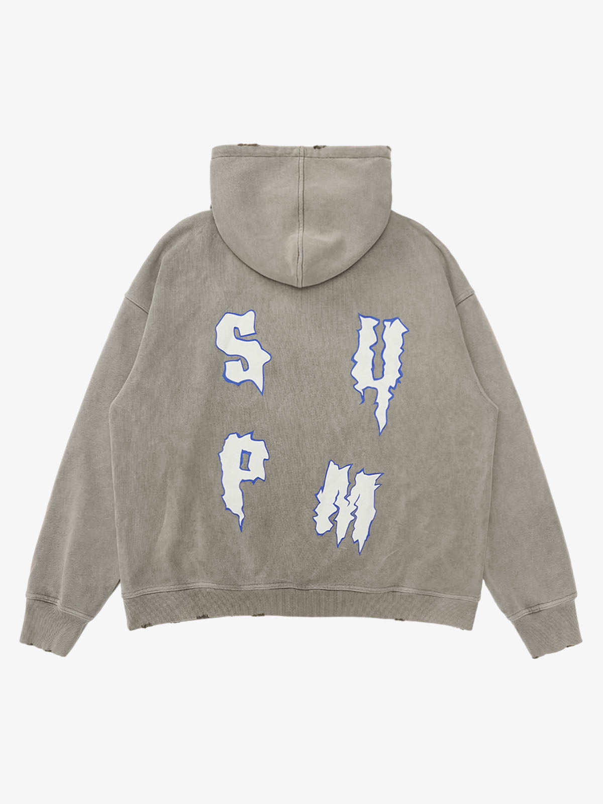 SPMD Flame Letter Graphic Cotton Hoodie