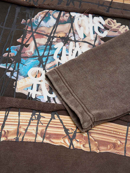 Distressed Thorn Destruction Painting Hooded Sweatshirt