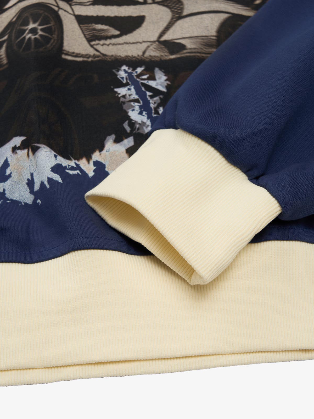 Original Racing Style Print Lapel Sweatshirt