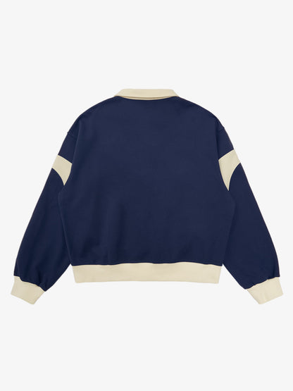 Original Racing Style Print Lapel Sweatshirt