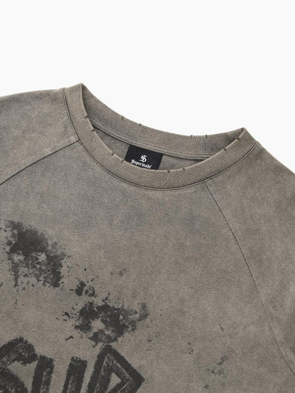 Original Retro Contrast Color Faux Two-Piece Long-Sleeved T-Shirt