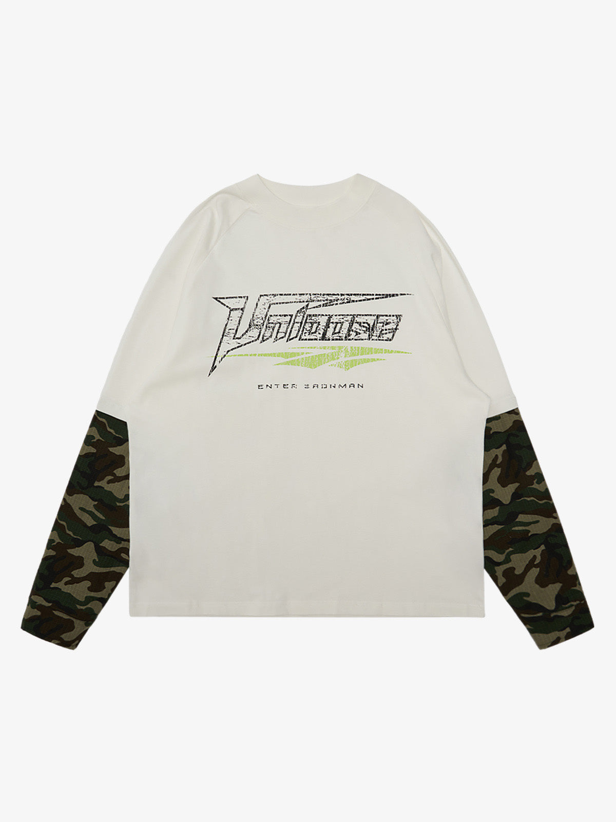 Fake Two-Piece Camouflage Patchwork Long Sleeve T-Shirt