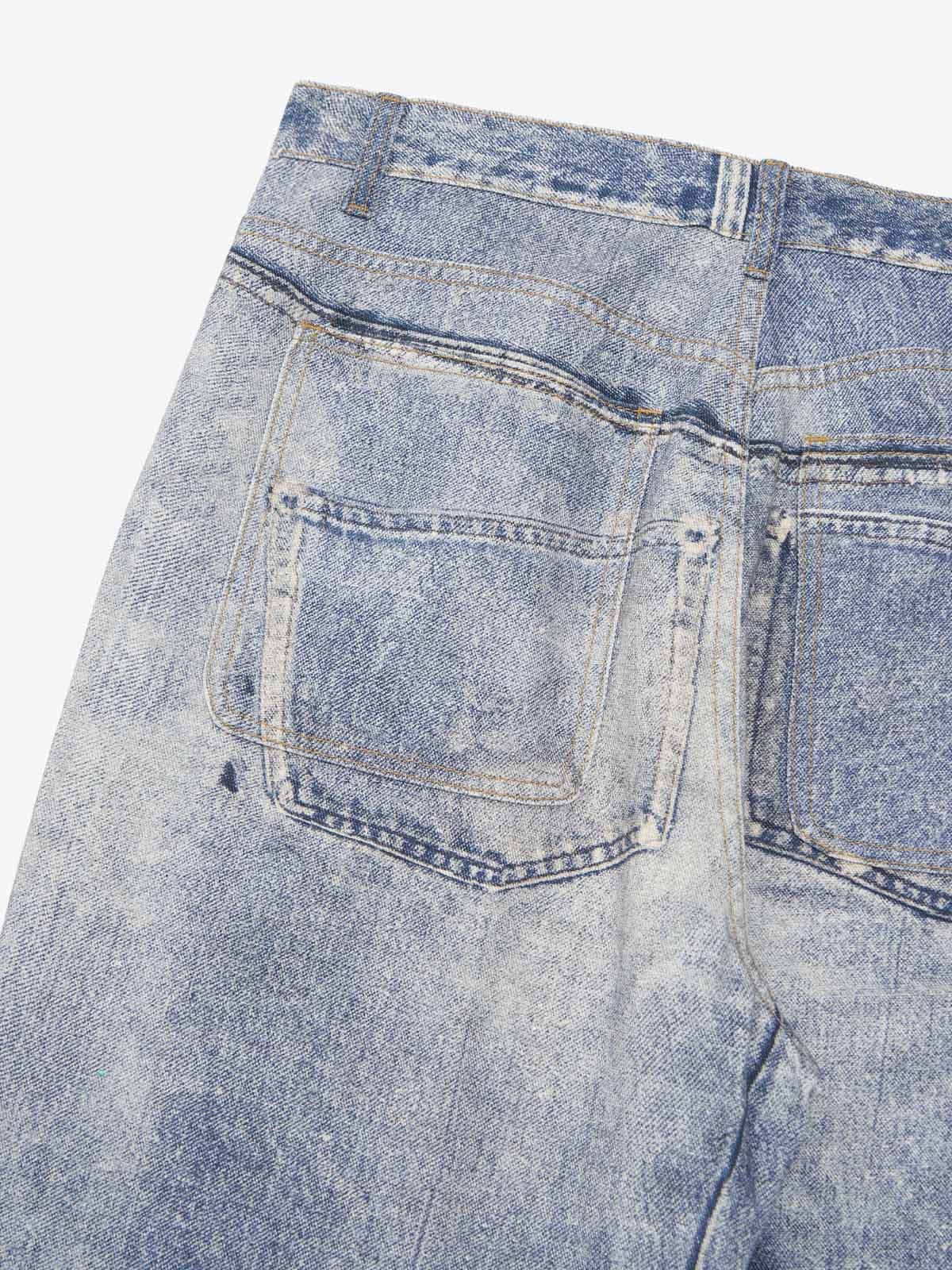 Frame Cross Print Denim Jeans