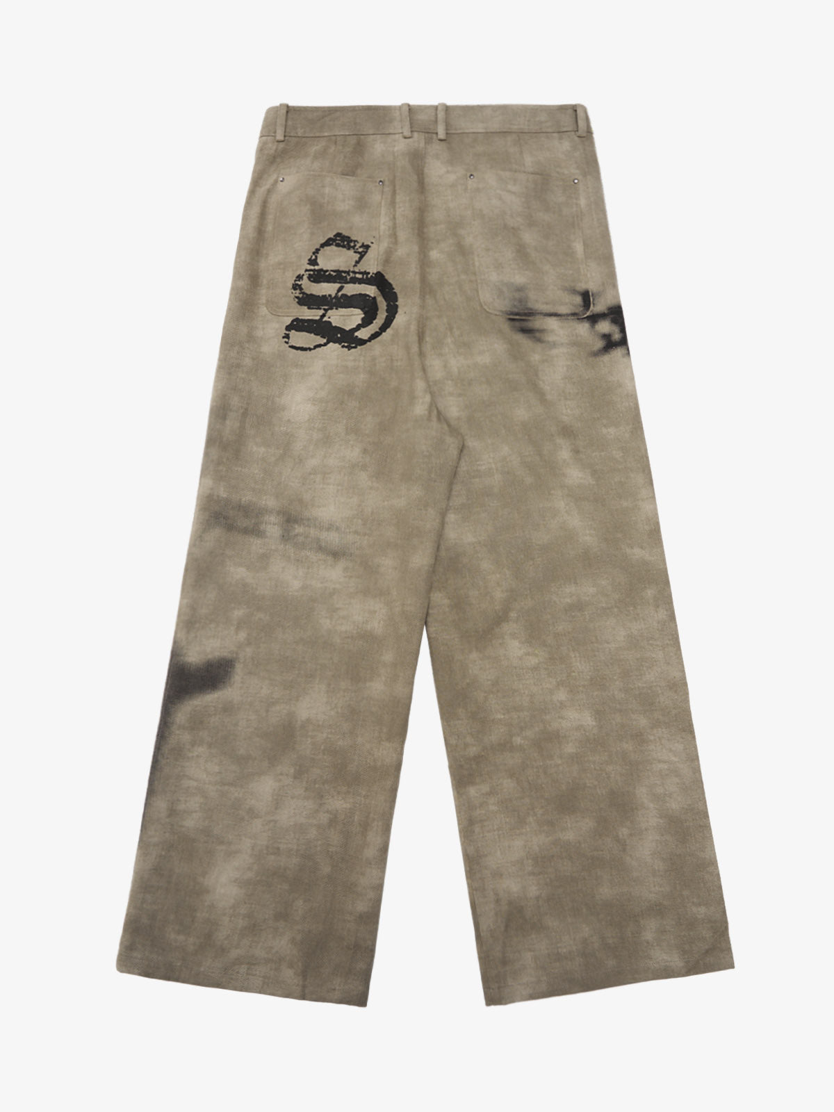 Original Large Cross Angel Print Distressed Jeans