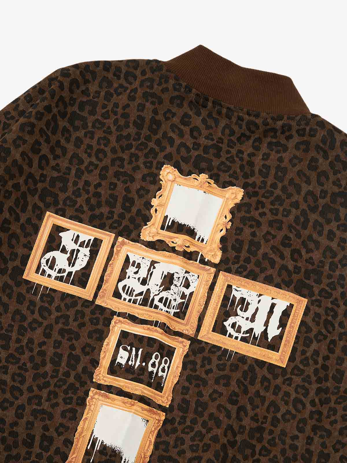 SUPM Letter Graffiti Cross Frame Leopard Print Set