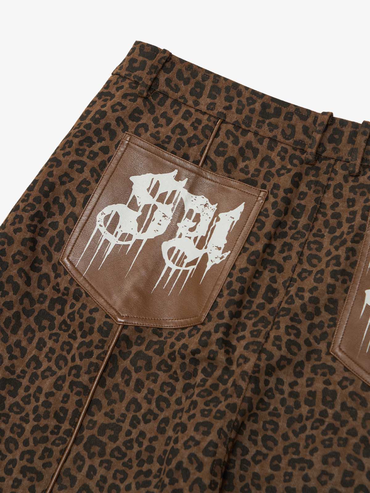 SUPM Letter Graffiti Cross Frame Leopard Print Set