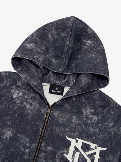 Original Oversized Denim Hoodie And Shorts Set