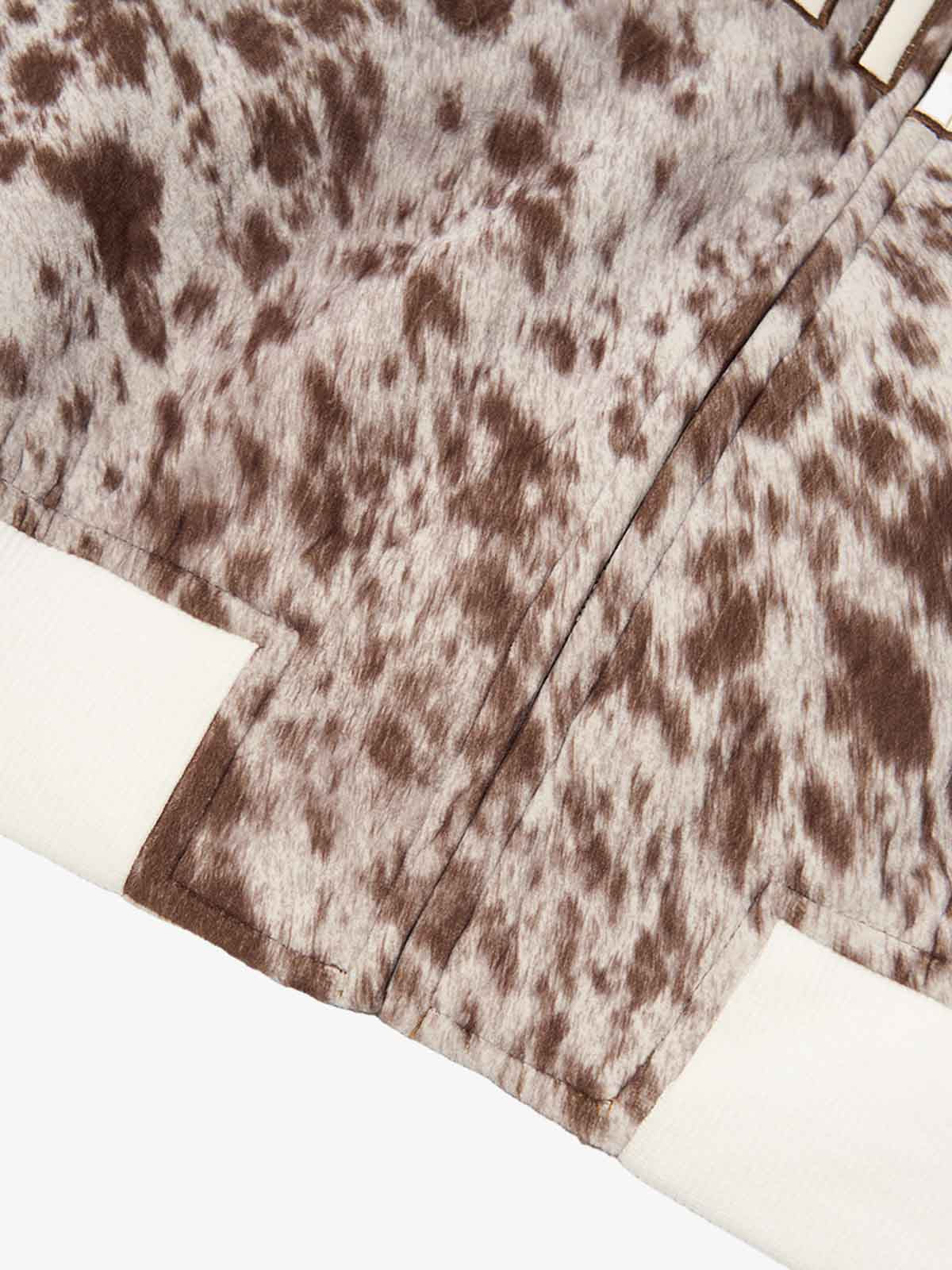 Retro Statement Snow Leopard Fleece Jacket