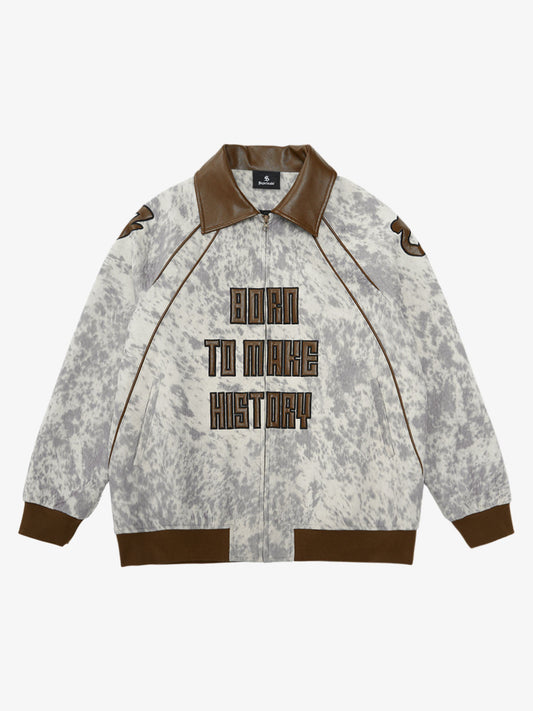 Retro Statement Snow Leopard Fleece Jacket