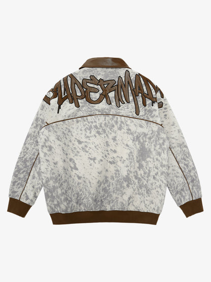 Retro Statement Snow Leopard Fleece Jacket