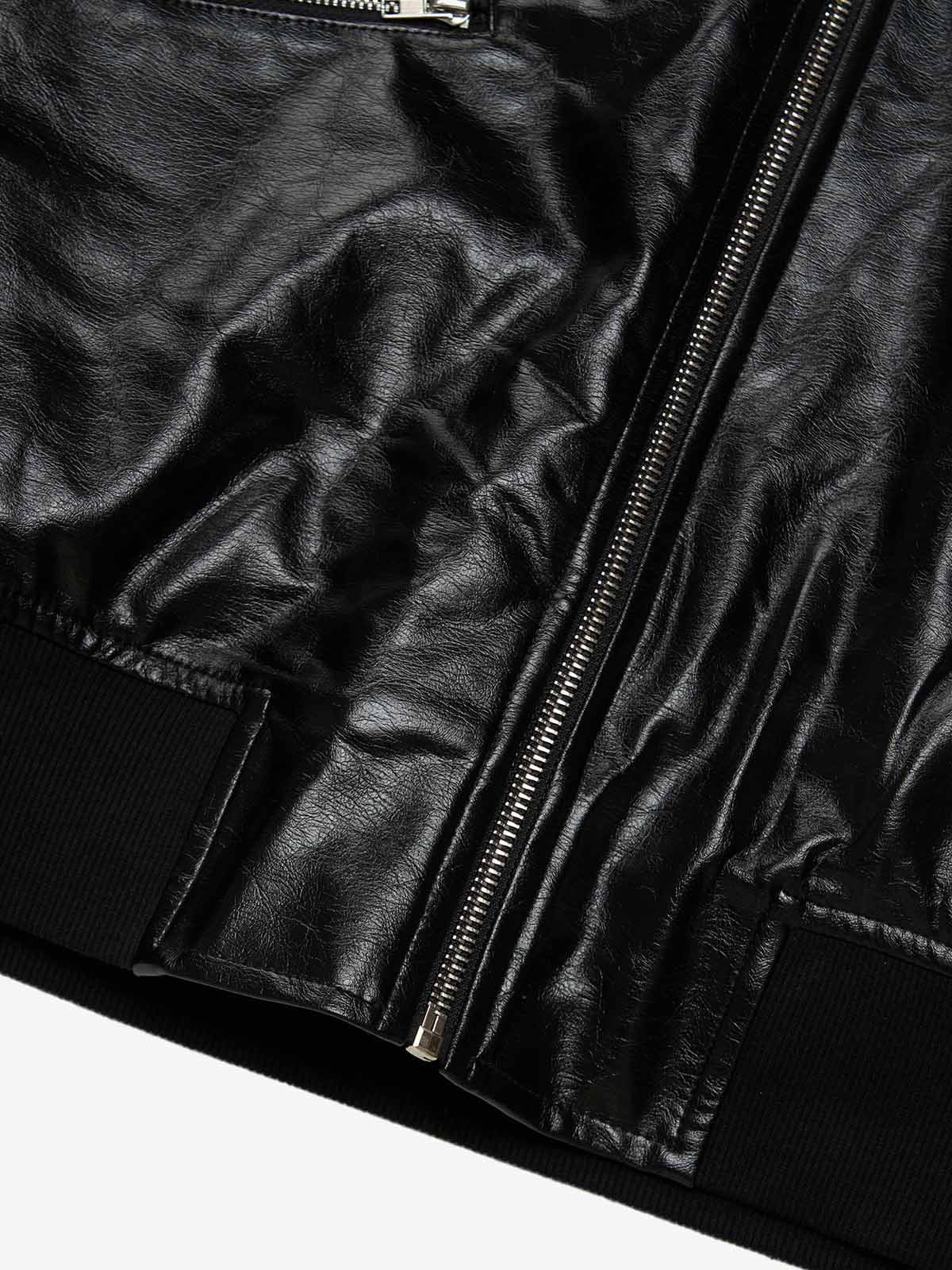 Multi-Zip Fur Hooded Leather Jacket