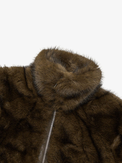 Supermade Embroidered Fur Jacket