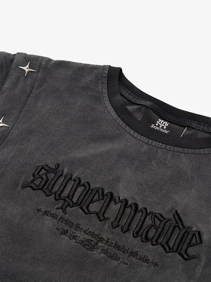 Jersey Knit Gradient Embroidered Stars Tank Top - 2461