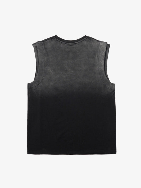 Jersey Knit Gradient Embroidered Stars Tank Top - 2461