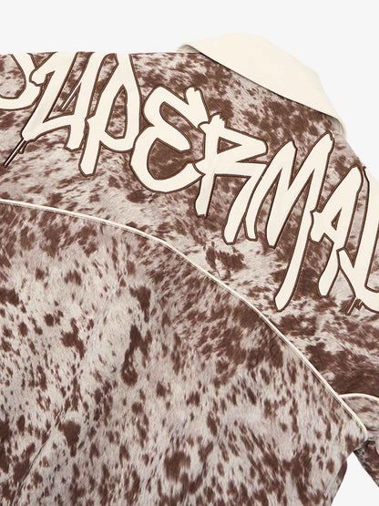 Retro Statement Snow Leopard Fleece Jacket