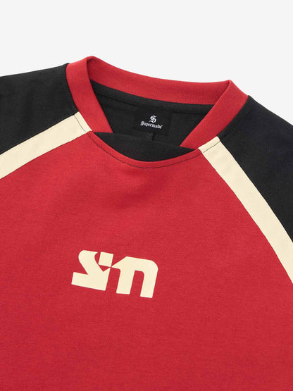 Original Retro Contrast Color Long-Sleeved T-Shirt