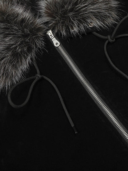 Winter Essential Faux Fur Trimmed Jacket with Adjustable Drawstrings