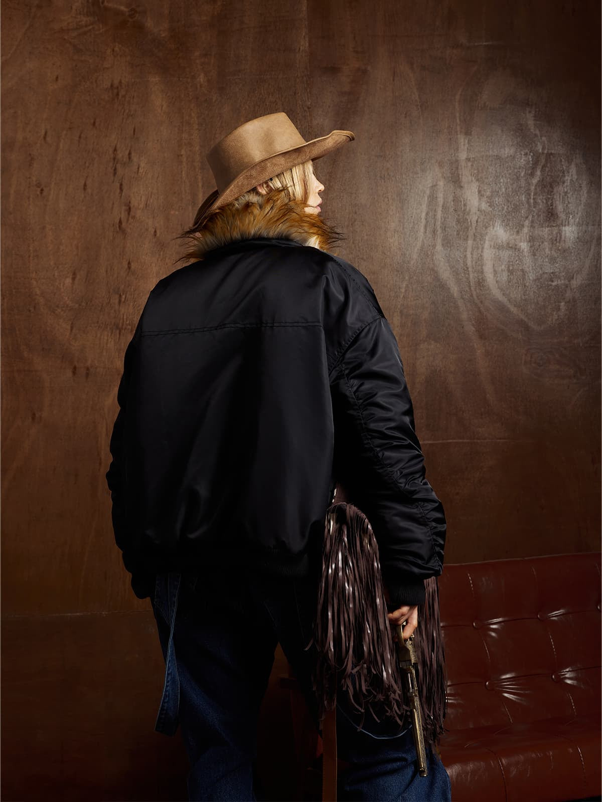 Winter-Ready Corduroy Jacket with Faux Fur Trim for Men