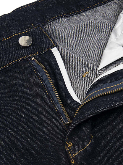 Washed Plaid Belt Barrel Jeans