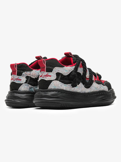 7CM Height-Enhancing Sneakers with Fluid Lines and Granular Outsole