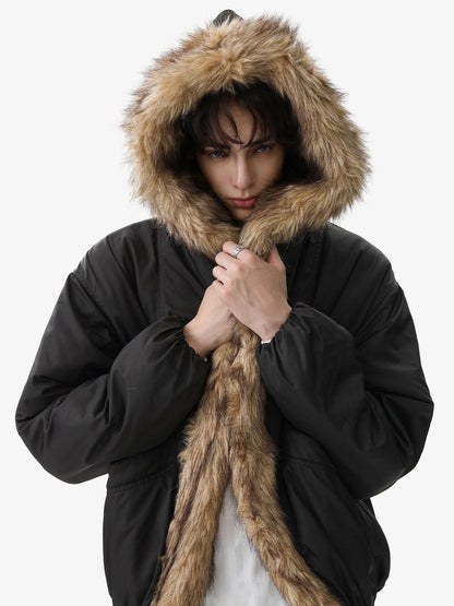 Winter Warmth Faux Fur Trimmed Bomber Jacket for Women