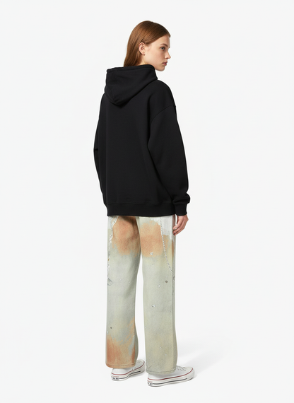 Street Tie-Dye Distressed Chain Detail 3D Printed Jeans