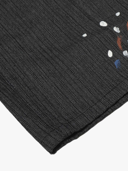 Stylish Wide-Leg Trousers with Artistic Embroidery and Adjustable Drawstrings