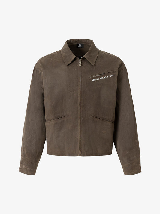 Military-Inspired Jacket with Bold Back Print for Men