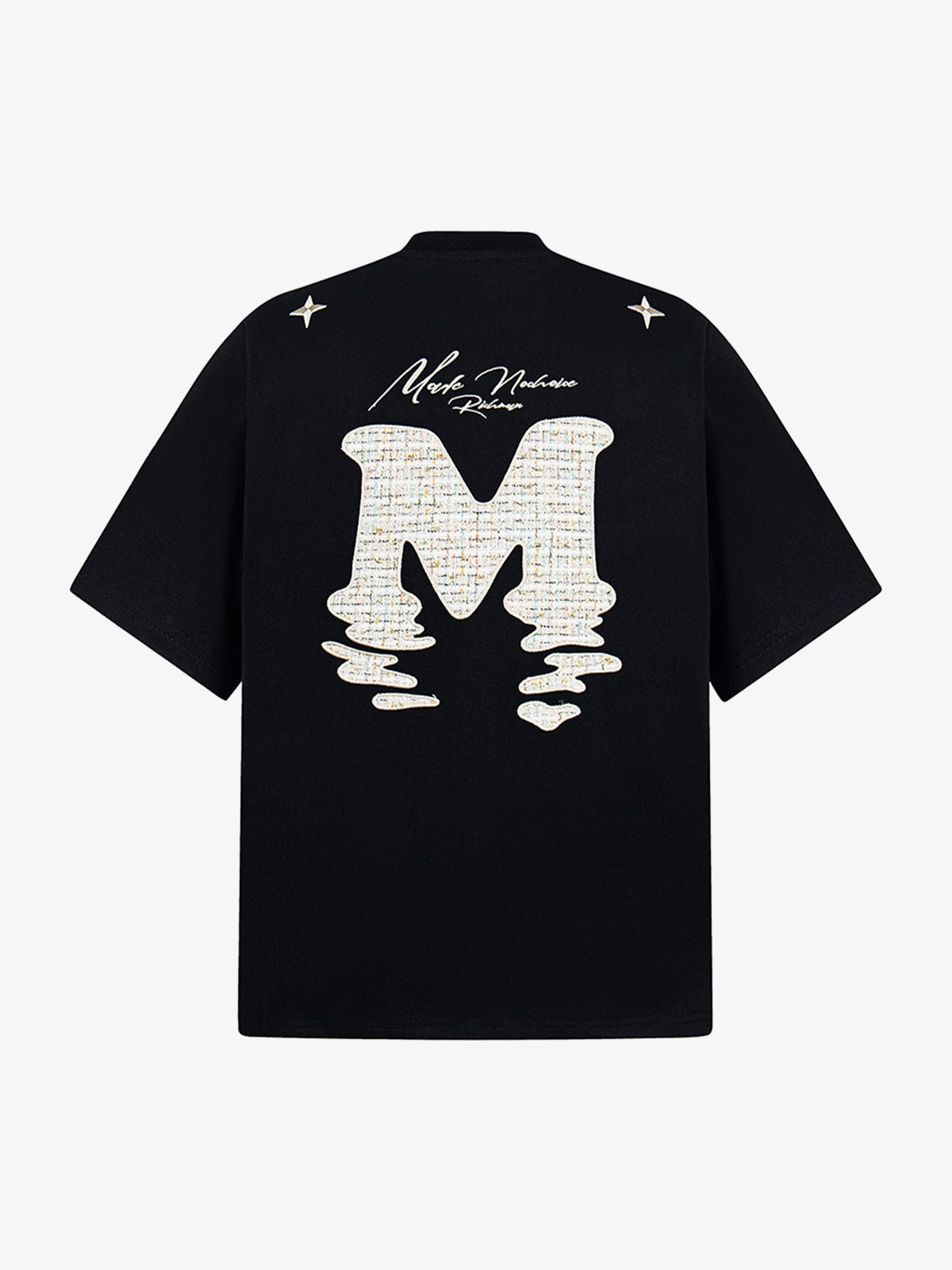 Vintage Patchwork Embroidered Letter T-shirt