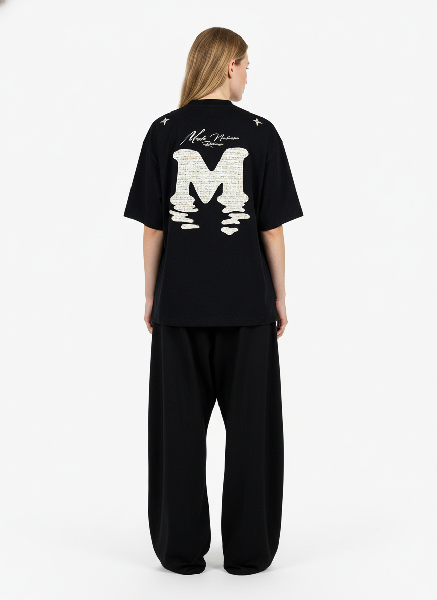 Vintage Patchwork Embroidered Letter T-Shirt