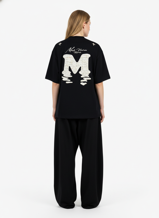 Vintage Patchwork Embroidered Letter T-Shirt