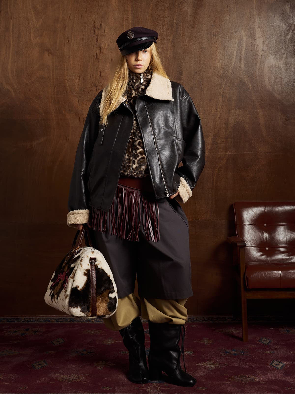 Stylish Aviator Jacket with Faux Fur Collar - Perfect for Casual and Fashionable Looks