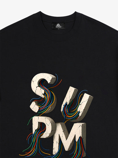 supm cable graphic T-shirt