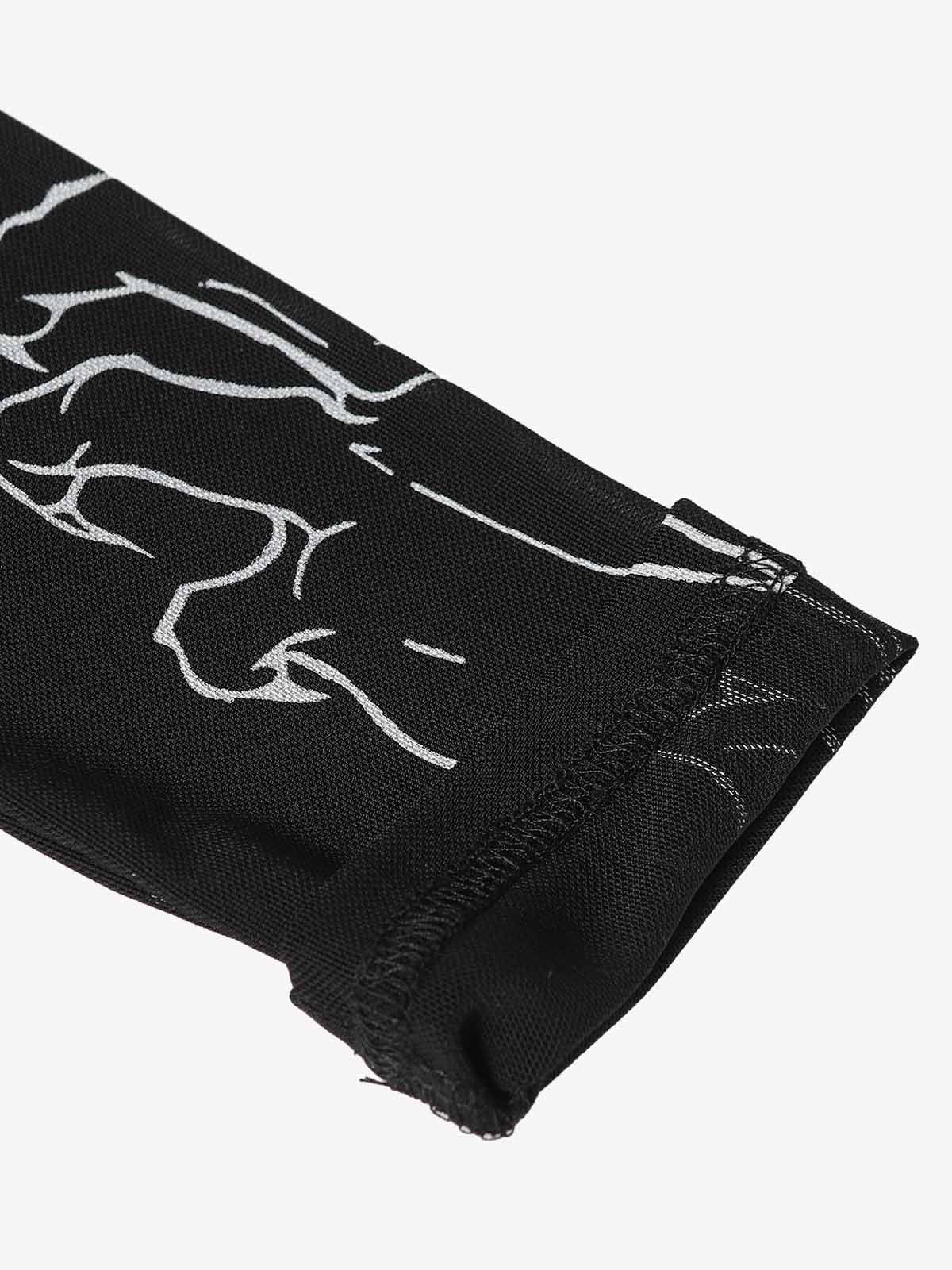 Gothic Skull Print Turtleneck Tight Long Sleeve T-Shirt