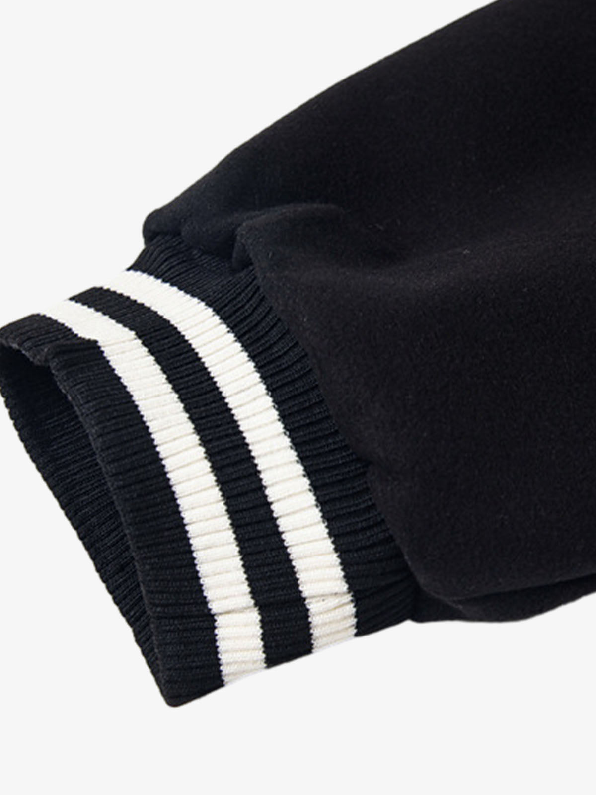 Stylish Black Bomber Jacket with Unique Leather Patch Design for Men