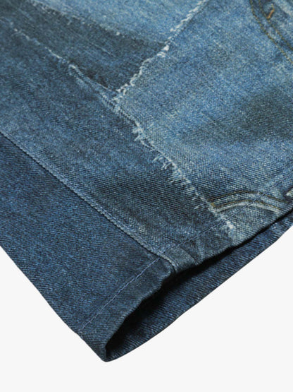 Patchwork Wide-Leg Jeans with Unique Design for Fashion Lovers