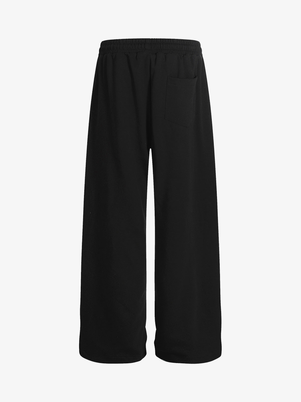 Stylish Black Wide-Leg Pants with Unique Embroidered Design for Casual Wear