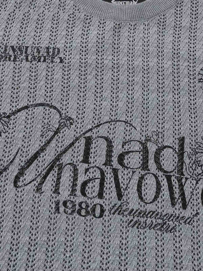 Stylish Knit Sweater with Floral Embroidery and Textured Design