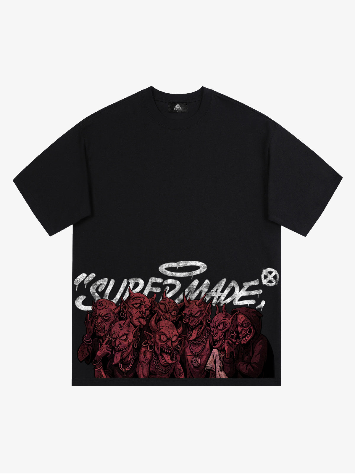 Thesupermade Dark Devil Maniac's Gothic Graffiti T-shirt