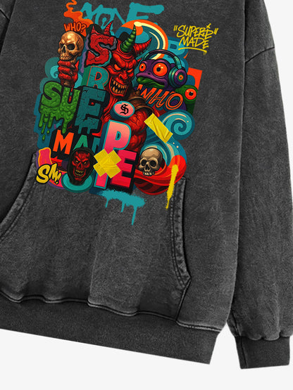 Thesupermade Devil Street Graffiti Carnival Hoodie