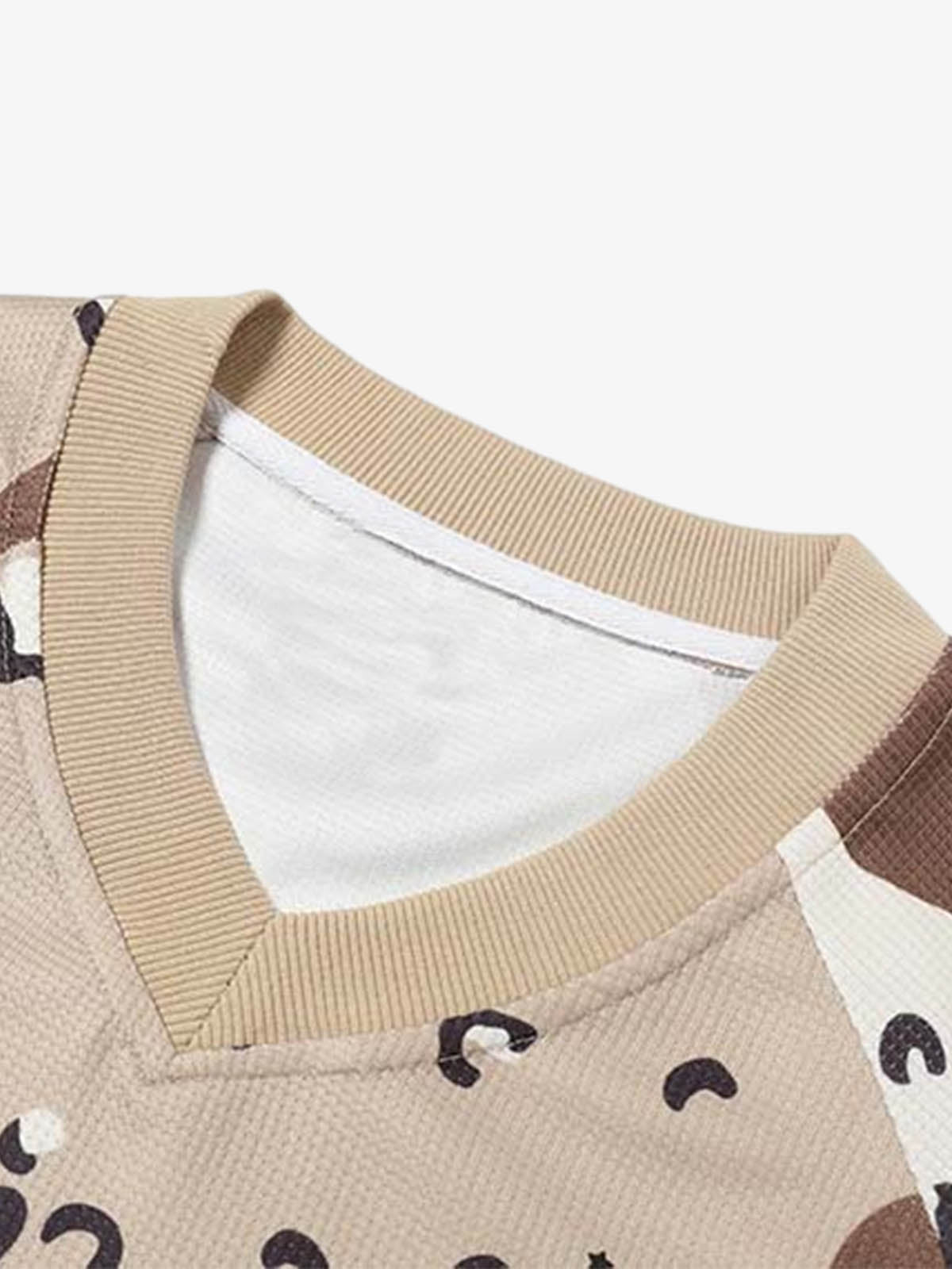 Camouflage Alphanumeric Print Long-sleeved T-shirt