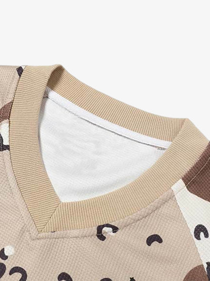 Camouflage Alphanumeric Print Long-sleeved T-shirt