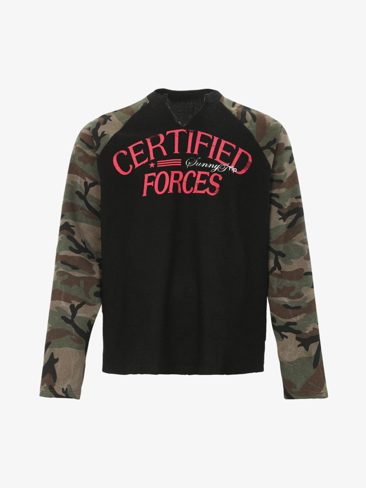Certified Forces Camo Raglan Long Sleeve Top for Men - Perfect for Casual and Outdoor Activities