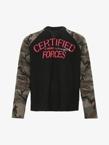 Certified Forces Camo Raglan Long Sleeve Top for Men - Perfect for Casual and Outdoor Activities