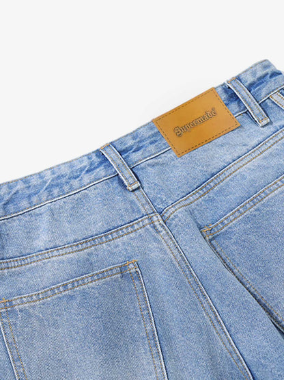 Washed Side Stripe Machete Jeans