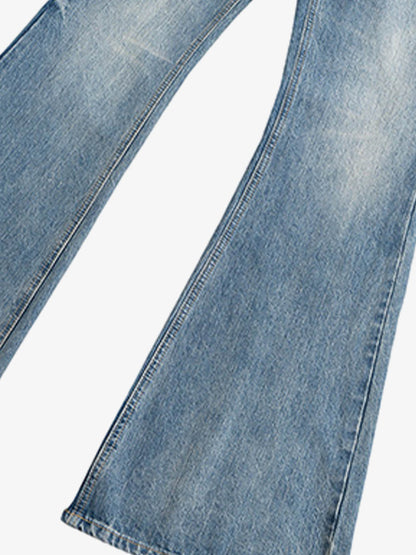 Washed Whitened Flared Jeans