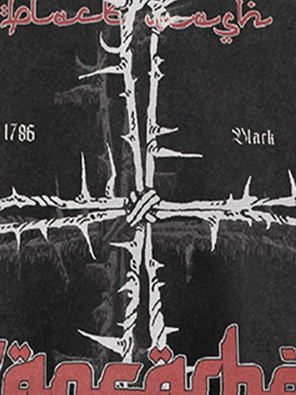 Street Cross Print T-Shirt